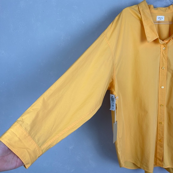 Aritzia Wilfred Free size 2XL long sleeve button up poplin relaxed yellow NEW - Picture 4 of 13